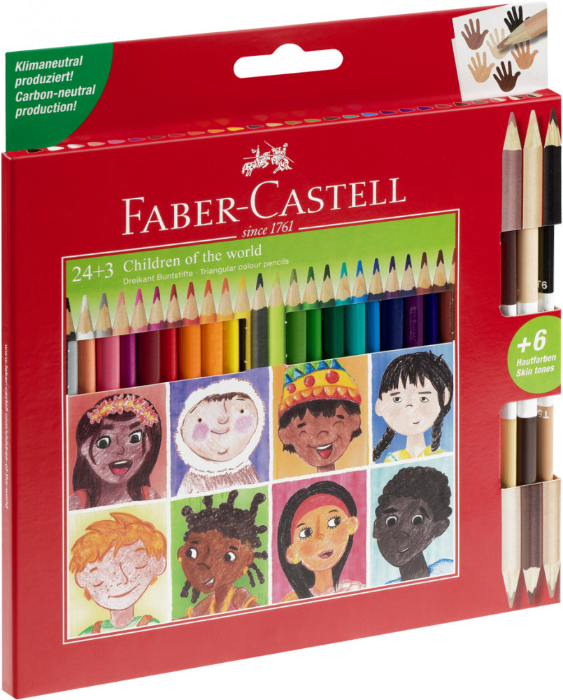 Набор карандашей цветных «Дети мира» | Красная серия — Playing&Learning | Faber-Castell