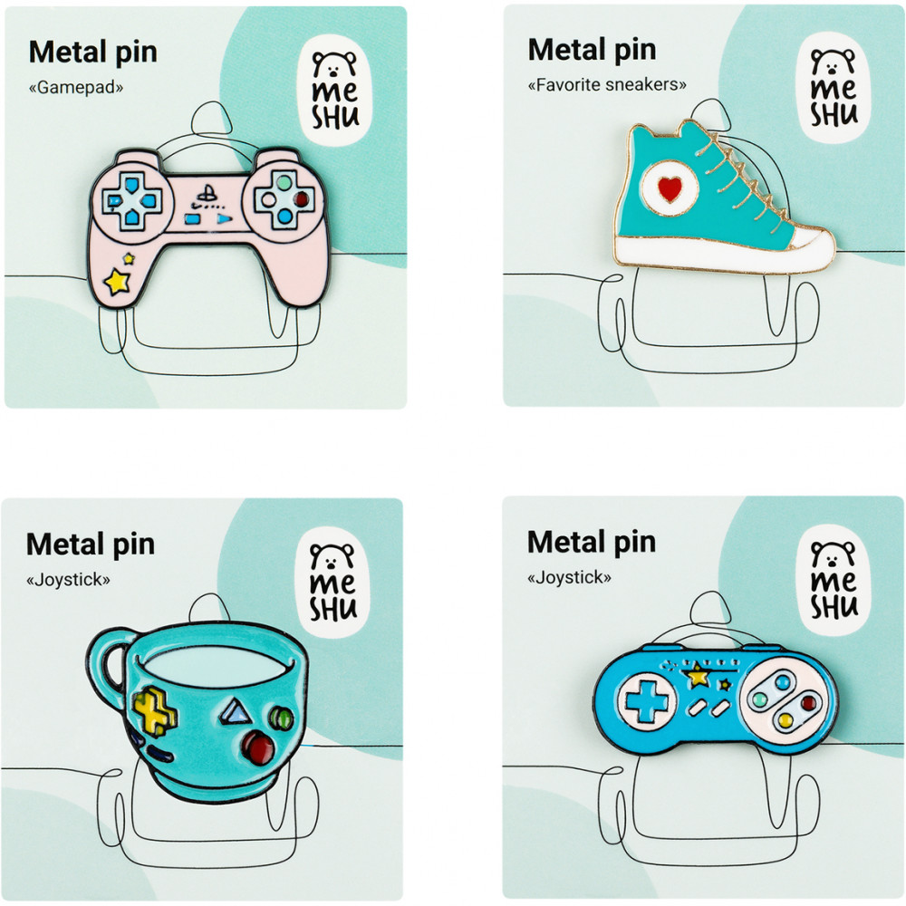Набор металлических значков «Gamer’s set» | Meshu