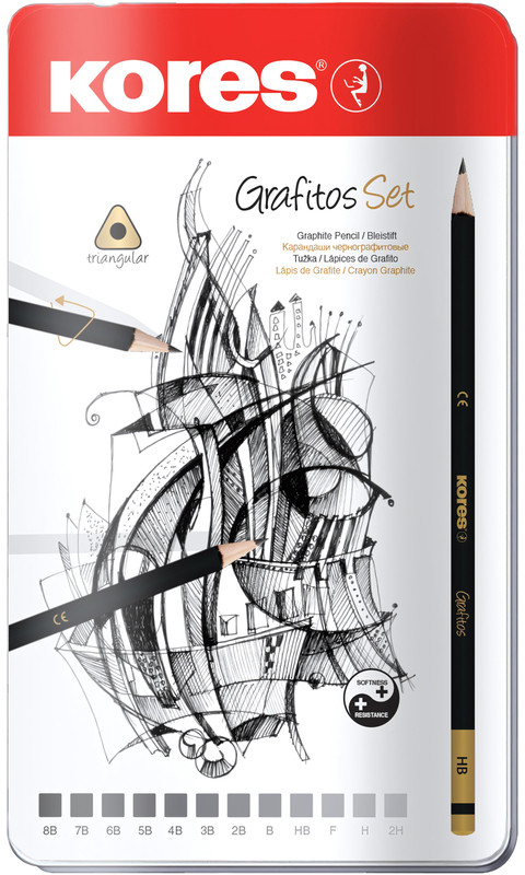 Набор карандашей чернографитных художественных «Grafitos Set» | Kores