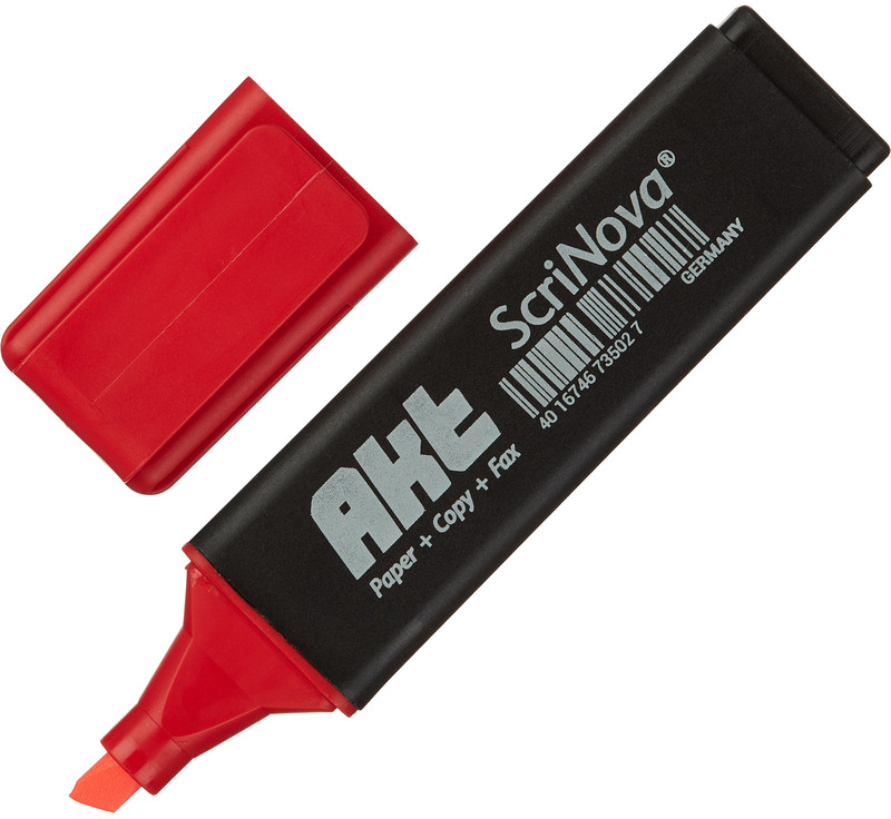 Маркер-текстовыделитель «Akt», красный | ScriNova