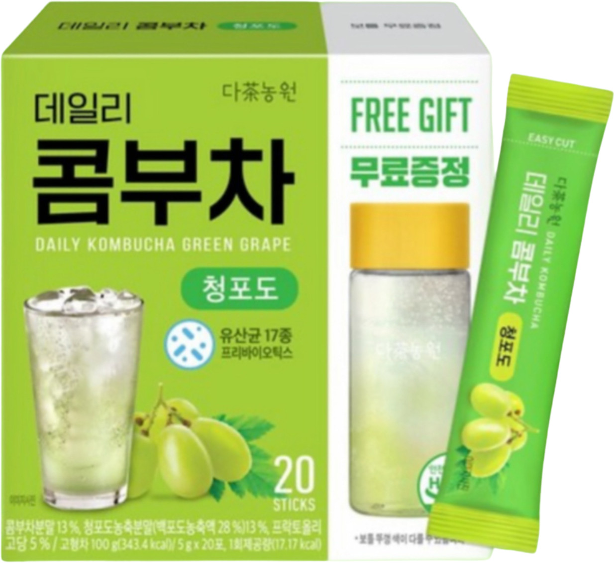 Чай-комбуча со вкусом винограда «Daily Kombucha-Green Grape» | Danongwon