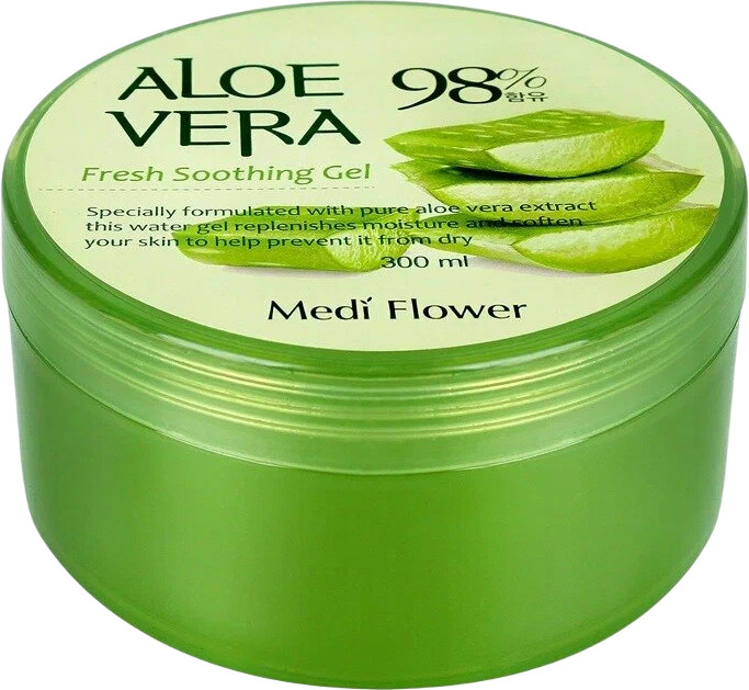 Гель для лица и тела с алоэ 98% смягчающий «Aloe Vera Soothing Gel» | Medi Flower