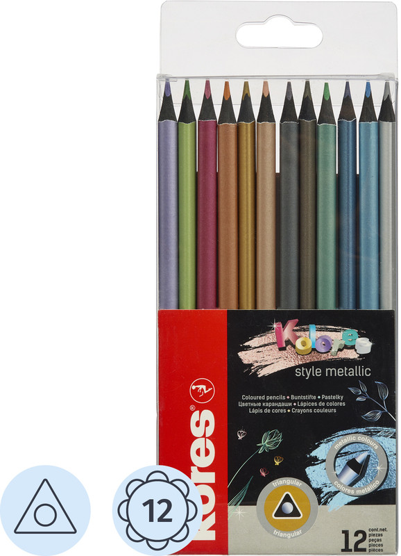 Набор карандашей цветных «Metallic Style» | Kolores | Kores