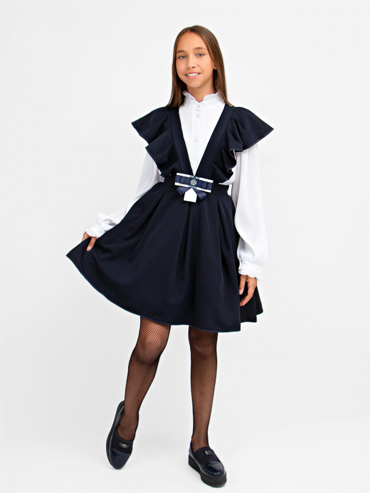 Сарафан со съёмным подъюбником для девочек | School collection | Соль&Перец