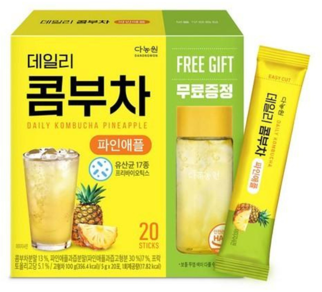 Напиток со вкусом ананаса освежающий «Daily Kombucha Pineapple» | Danongwon