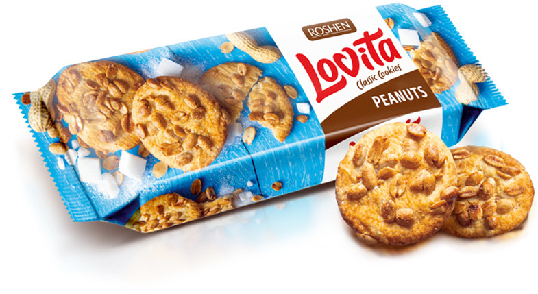 Сдобное печенье с арахисом «Lovita Classic Cookies» | Roshen