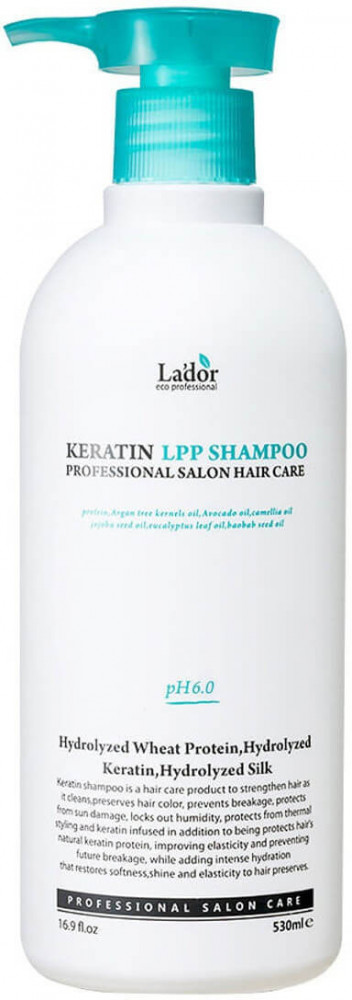 Шампунь для волос беcсульфатный протеиновый «Keratin LPP Shampoo» | La’dor