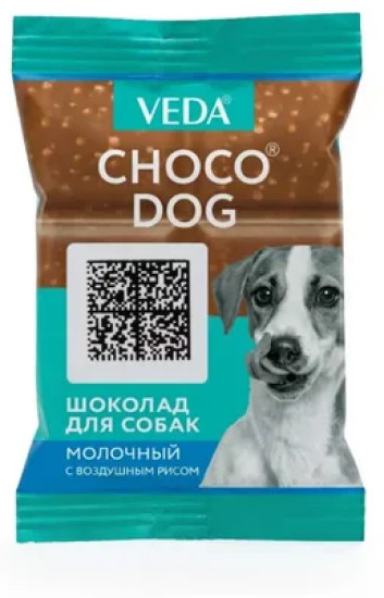 Лакомство для собак «Шоколад тёмный с воздушным рисом»