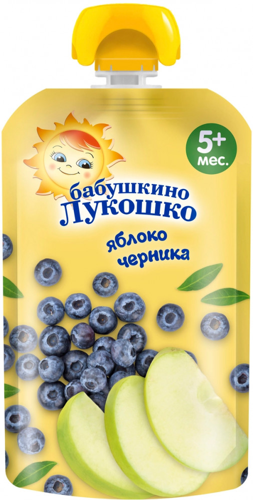 Пюре детское «Яблоко, черника» | Бабушкино Лукошко