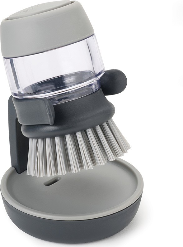 Щетка с дозатором моющего средства «Palm Scrub», серая | Joseph Joseph