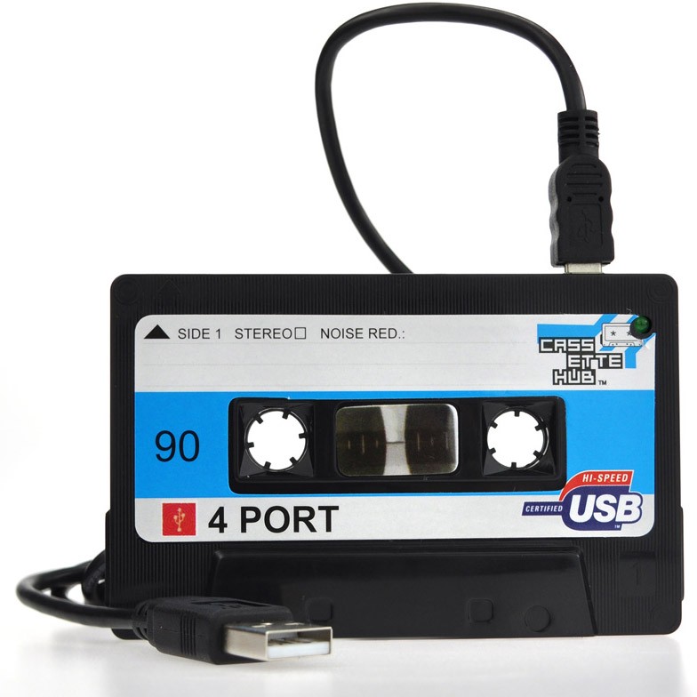 USB-разветвитель «Retro Tape», 4 порта | Mustard