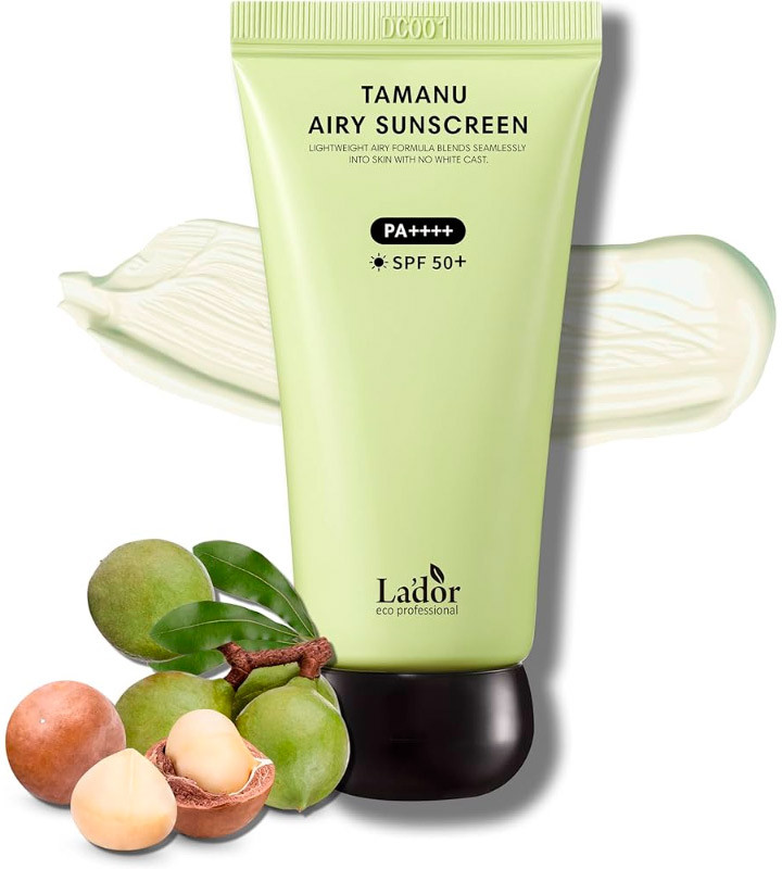Крем для лица солнцезащитный с маслом таману SPF50+ PA++++ «Tamanu Airy Sunscreen» | La’dor