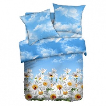 Комплект постельного белья «Ромашки» (арт. 11733, 2-спальный, Биокомфорт, 2 наволочки 70х70) | 3D