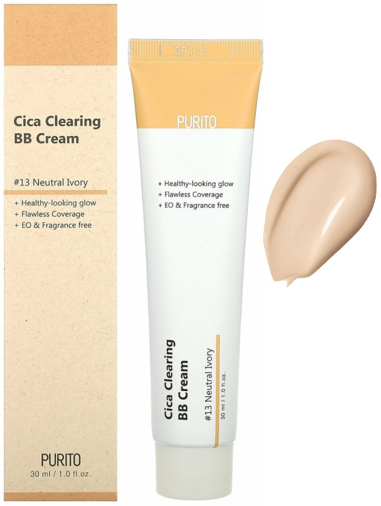 BB-крем для чувствительной кожи лица «Cica Clearing BB Cream» SPF 38 , оттенок 13 Neutral Ivory | PURITO