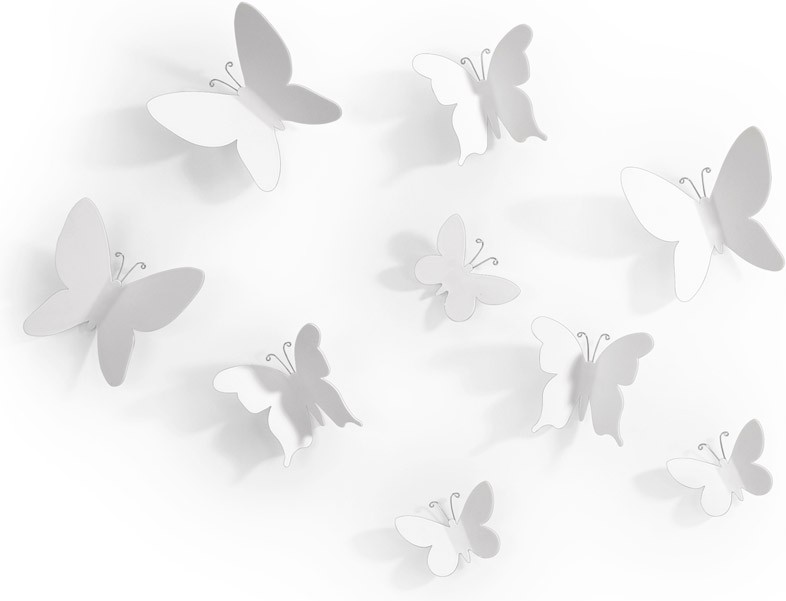 Декор для стен «Mariposa» (9 элементов), белый | Umbra