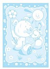 Одеяло детское жаккардовое "Медвежонок" (хлопок, размер 100х140), цвет голубой