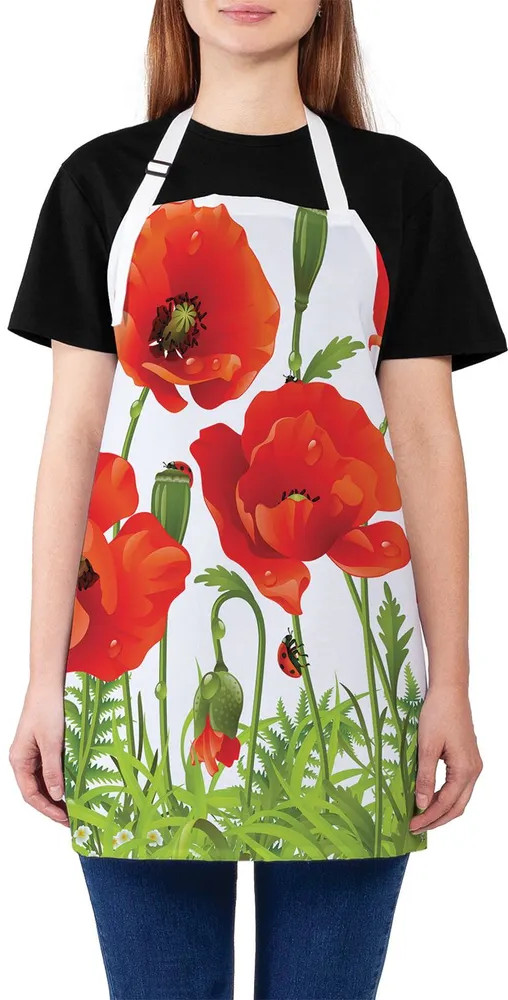 Фартук кухонный | Ароматные маки | JoyArty