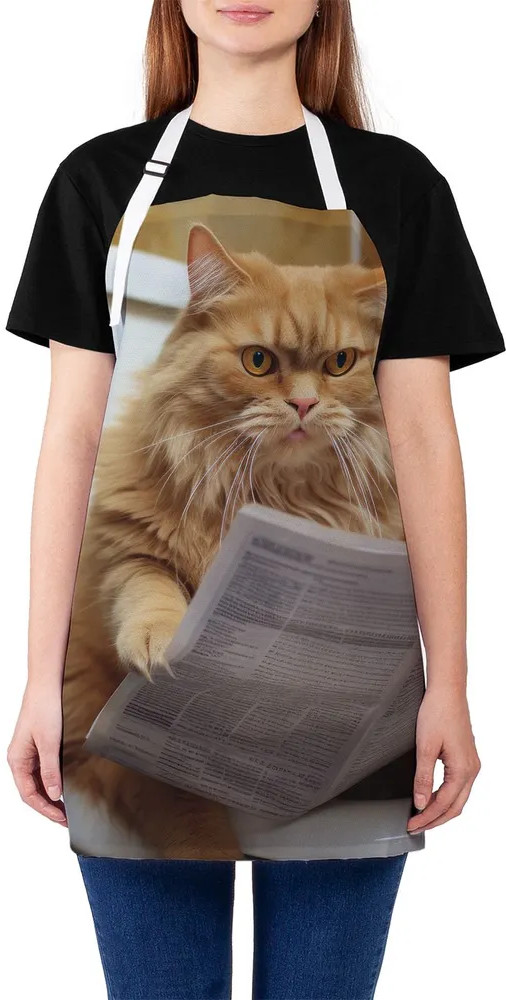 Фартук кухонный «Возмущённый кот» | Возмущённый кот | JoyArty