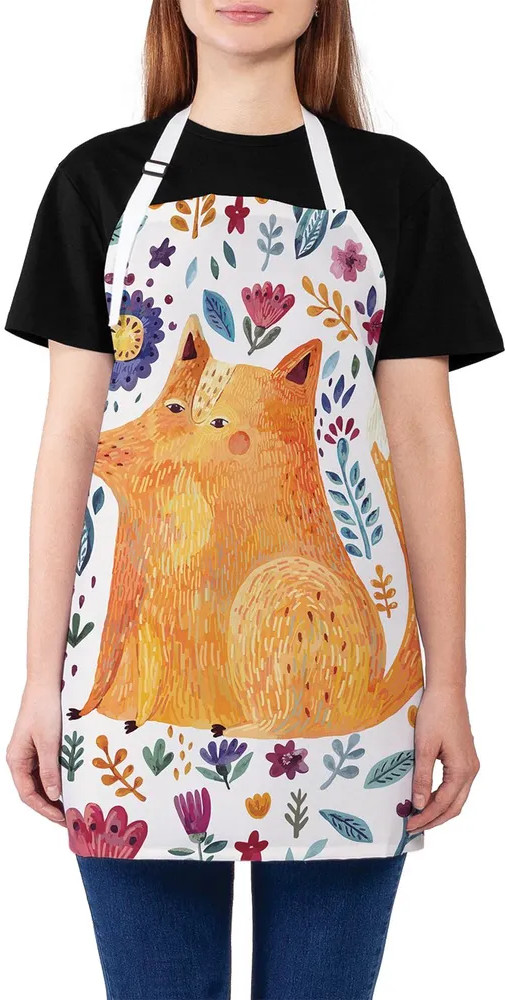 Фартук кухонный «Довольная лиса» | Довольная лиса | JoyArty