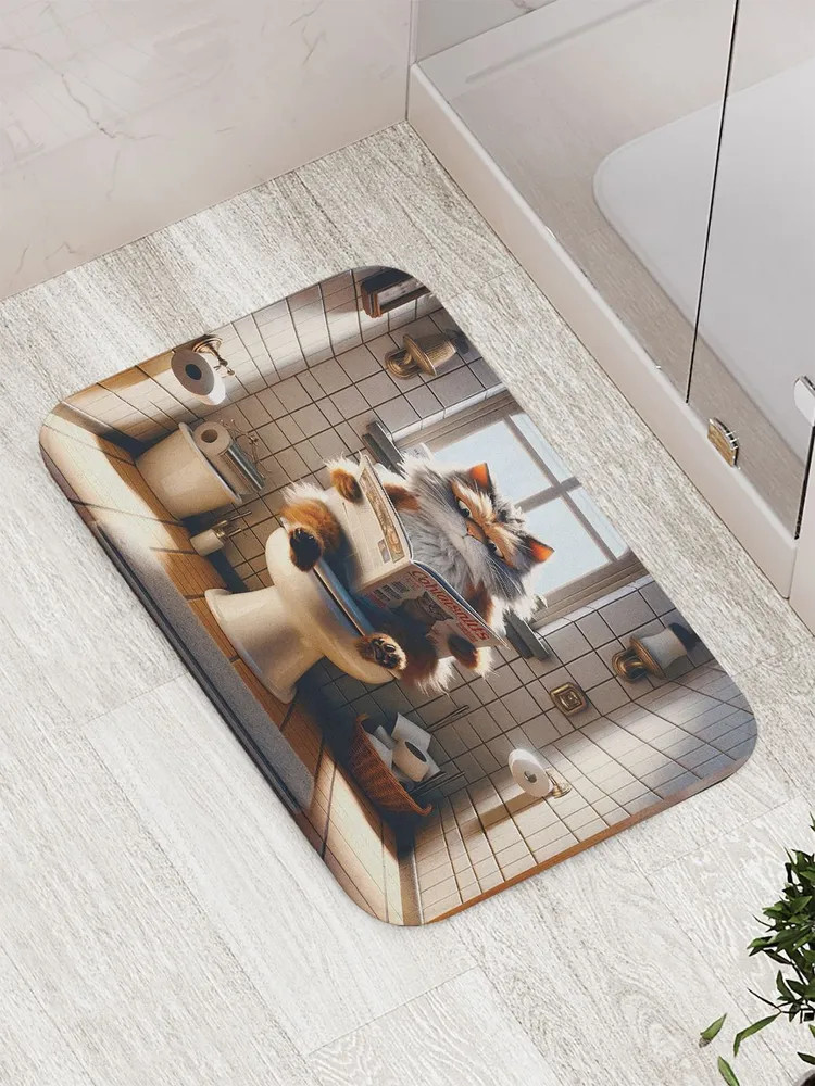 Коврик для ванной комнаты «Кошачья пресса» | Кошачья пресса | JoyArty