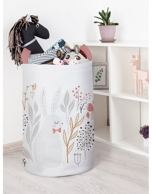 Корзина для хранения игрушек «Зайчик в цветах» | Зайчик в цветах | JoyArty