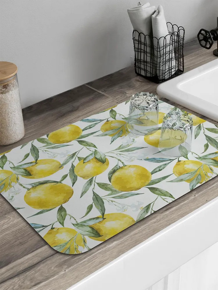 Коврик для сушки посуды «Ветви лимона» | Ветви лимона | JoyArty