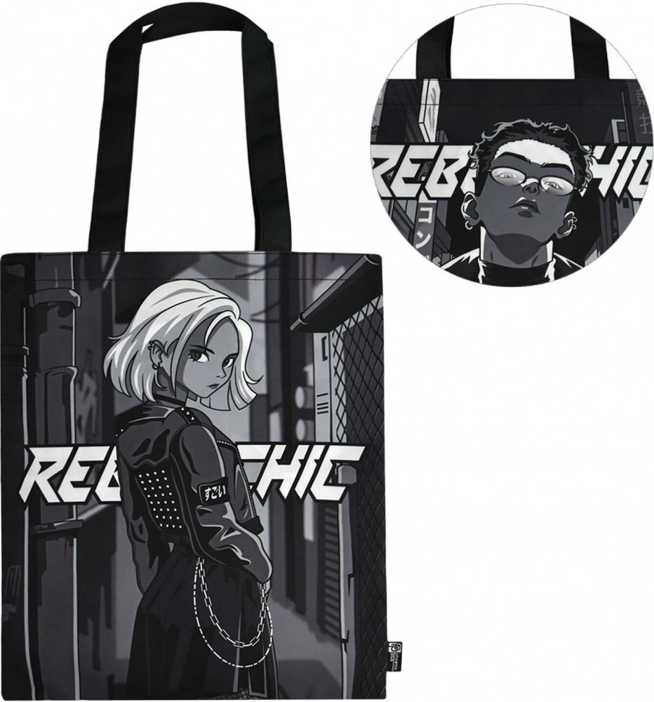 Сумка-шоппер «Девушка в косухе» | Урбан аниме | Феникс +