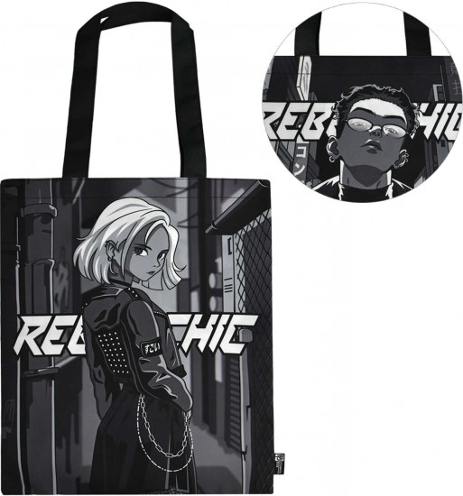 Сумка-шоппер «Девушка в косухе»