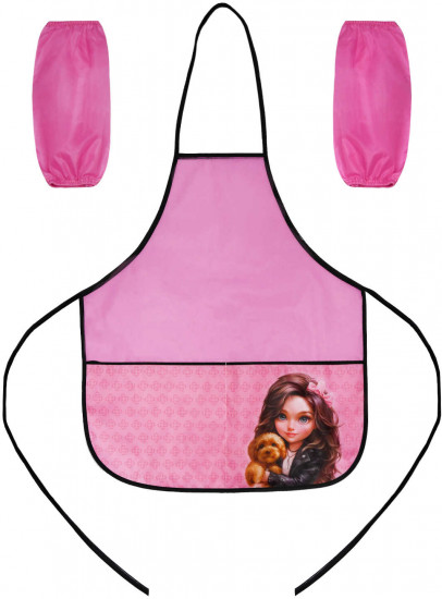 Фартук с нарукавниками для уроков труда и рисования «Брюнетка с собачкой»