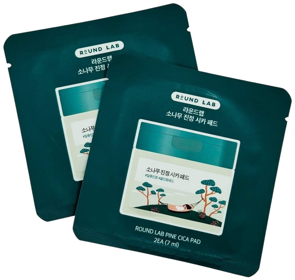 Пэды с экстрактами сосны и центеллы для проблемной кожи «Pine Calming Cica Pad» | Round Lab