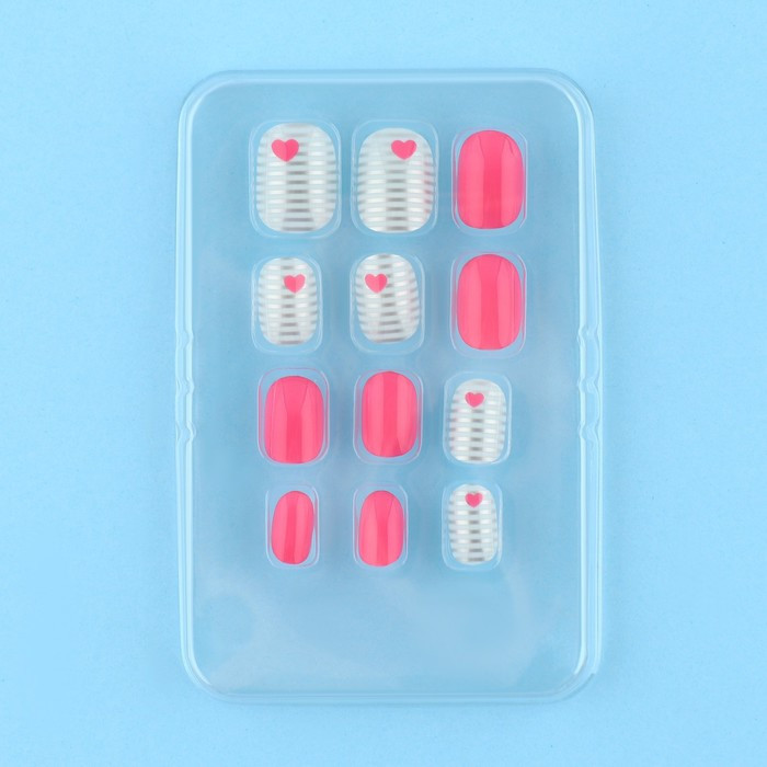 Ногти накладные детские «Сердечки» | Выбражулька