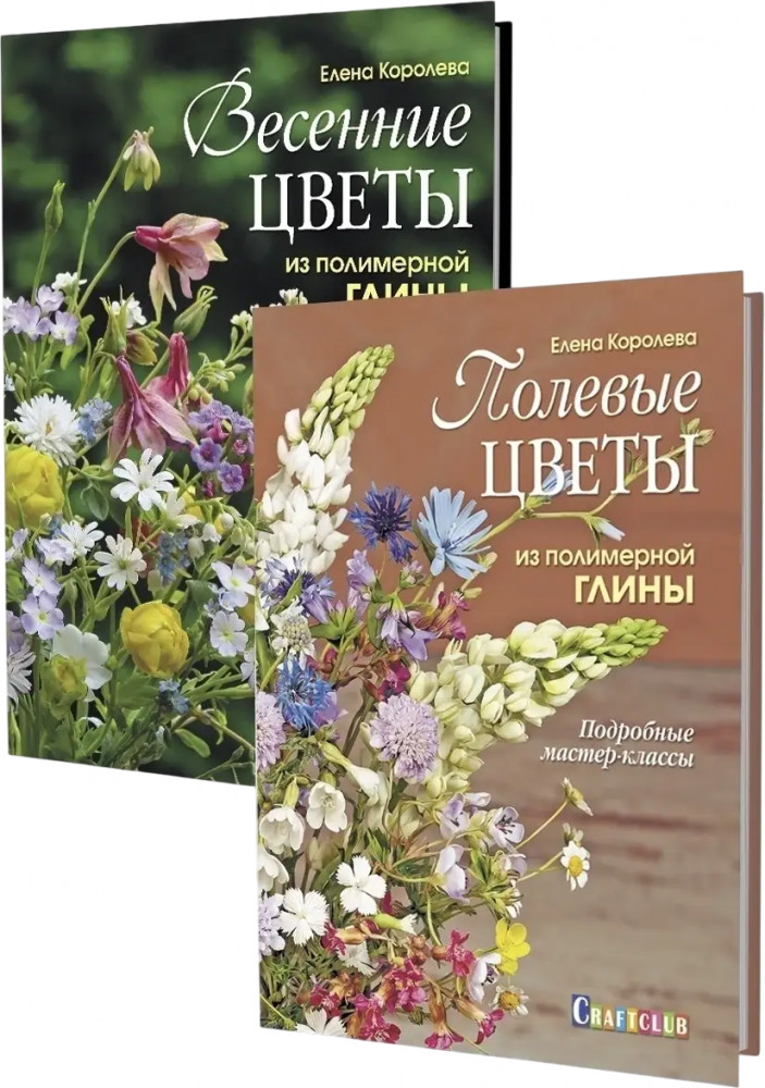 Весенние и полевые цветы из полимерной глины. Комплект из 2 книг | Рукоделие. Комплекты