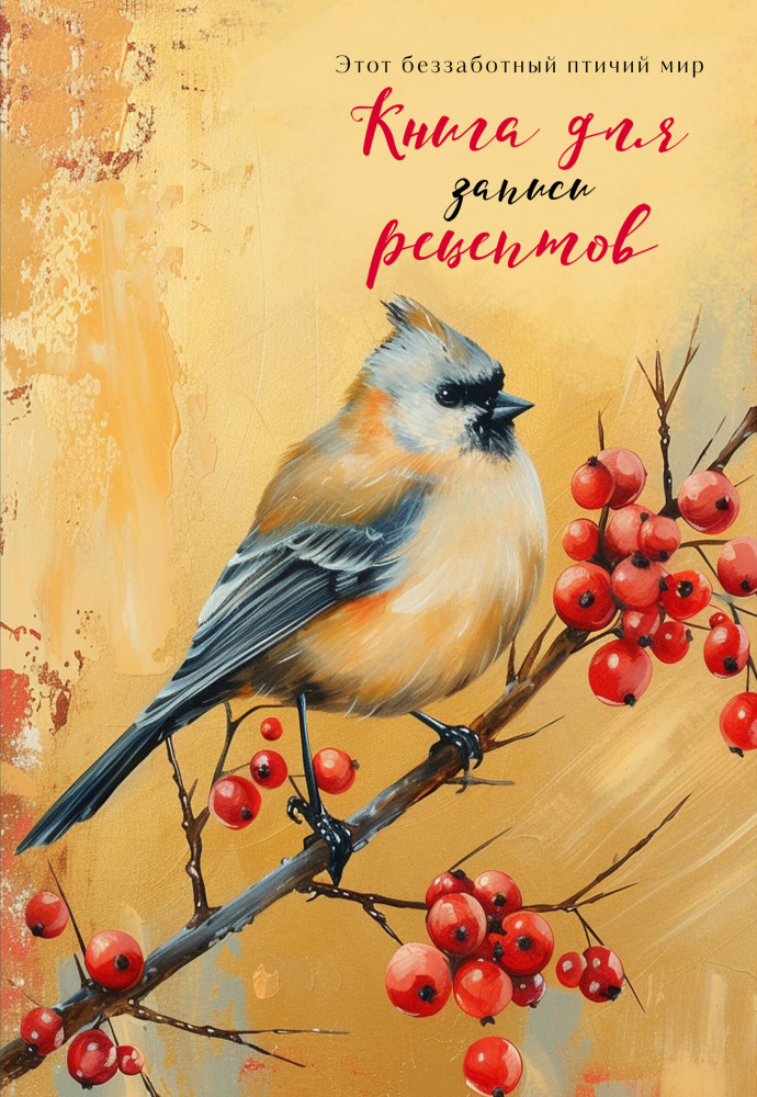 Книга для записи рецептов «Птица с красными ягодами» | Кулинария. Книги для записи рецептов