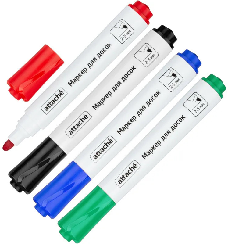 Набор маркеров для белых досок, цвет ассорти | Attache