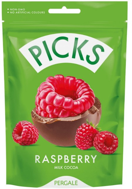 Малина с молочной какао-глазурью «PICKS Raspberry Milk Cocoa» | Pergale