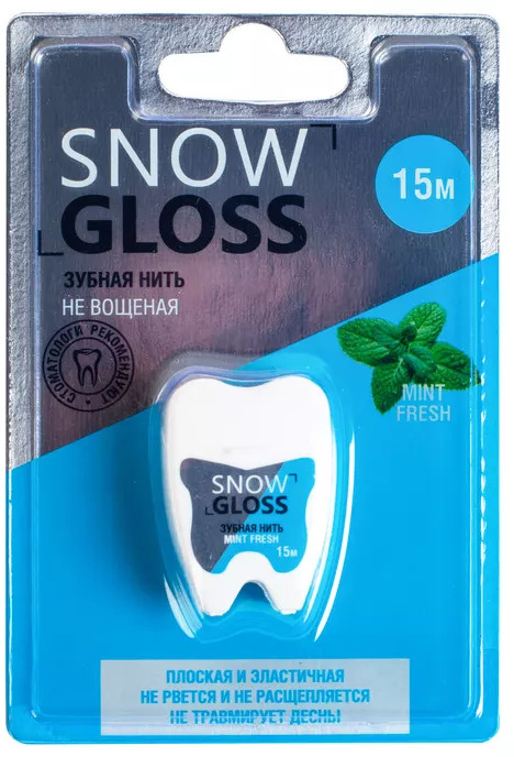 Зубная нить не вощеная «Mint Fresh» | Snow Gloss
