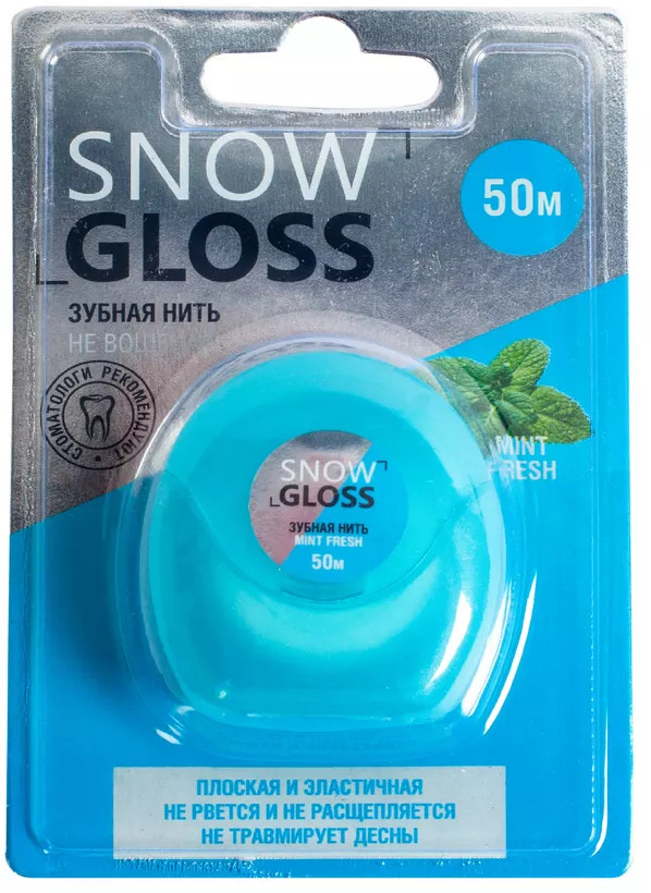 Зубная нить не вощеная «Mint Fresh» | Snow Gloss