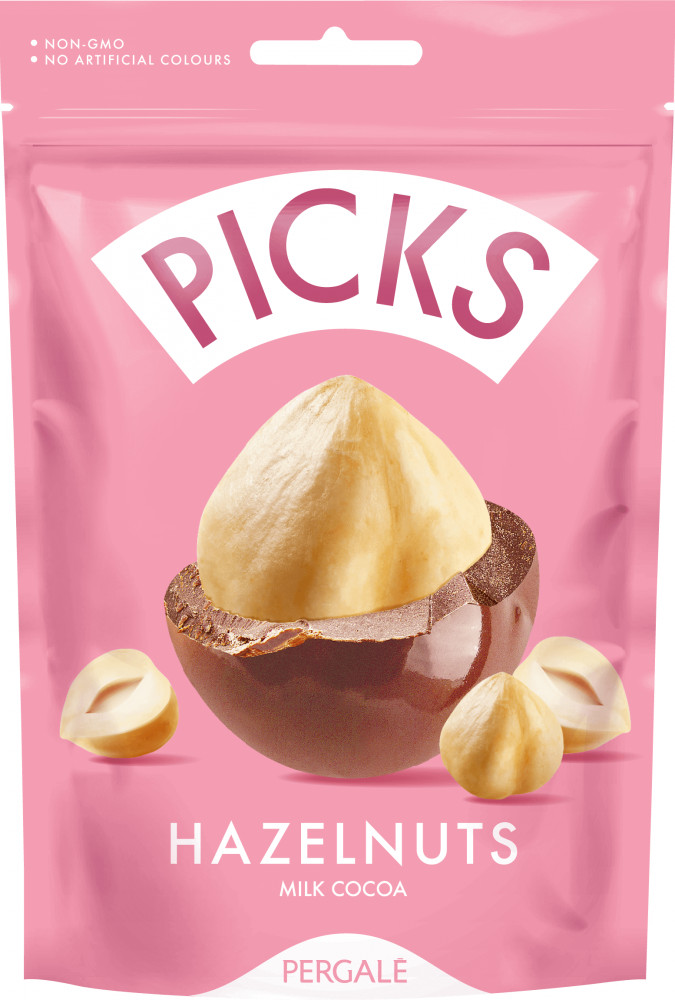 Фундук в молочном шоколаде «PICKS Hazelnuts Milk Cocoa» | Pergale