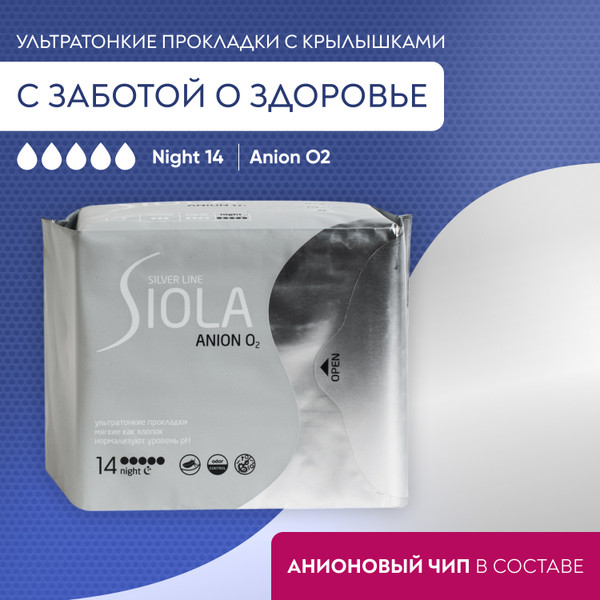 Прокладки гигиенические женские «Night Дуо» | Silver line | Siola