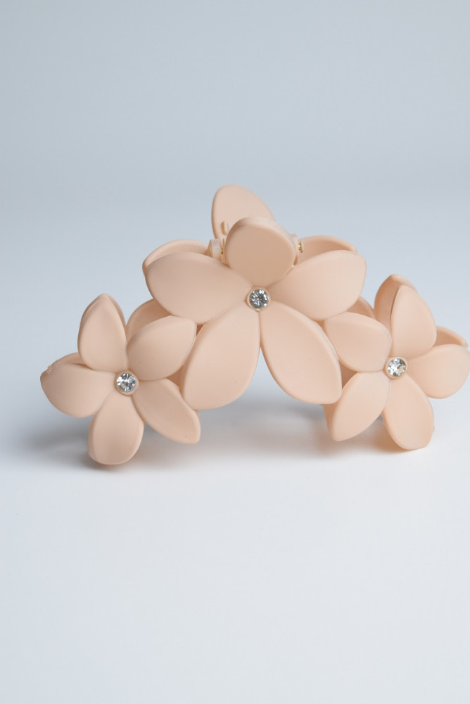 Заколка-крабик для волос «Три цветка»