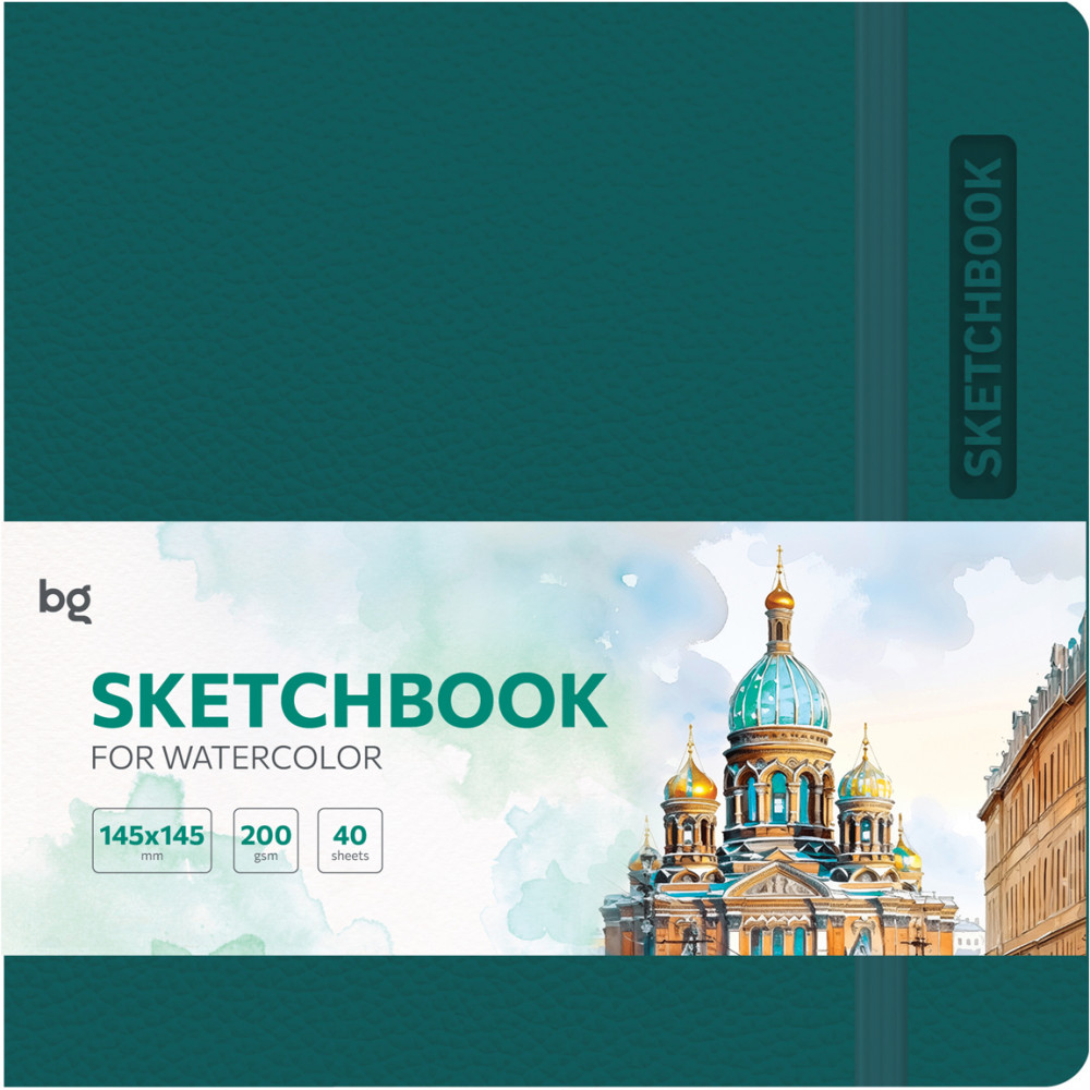 Скетчбук для акварели «Teal» | Bright | BG