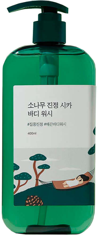 Успокаивающий гель для душа с экстрактом центеллы «Pine Calming Cica Body Wash» | Round Lab
