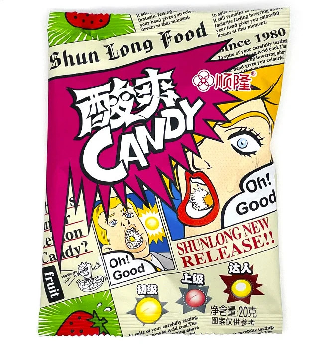 Супер кислые конфеты со вкусом клубники | Shun Long Food