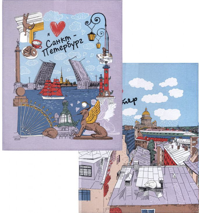 Набор полотенец «Белые ночи» | Полотенца из рогожки | АртДизайн