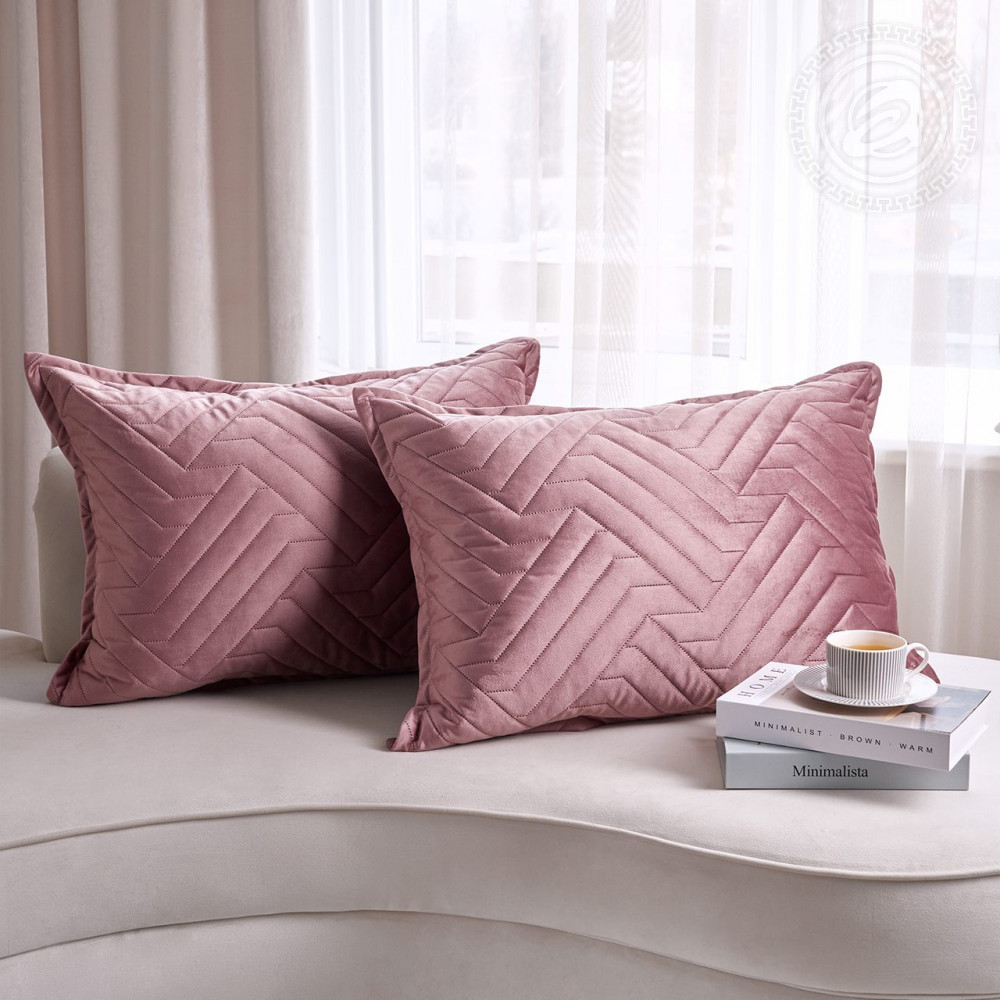 Комплект чехлов декоративных «Розовый рассвет» | Покрывала бархатные | АртПостель