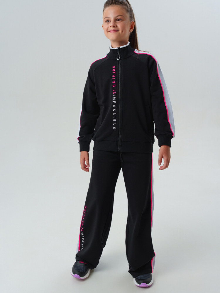 Комплект трикотажный для девочек: толстовка, брюки | PlayToday