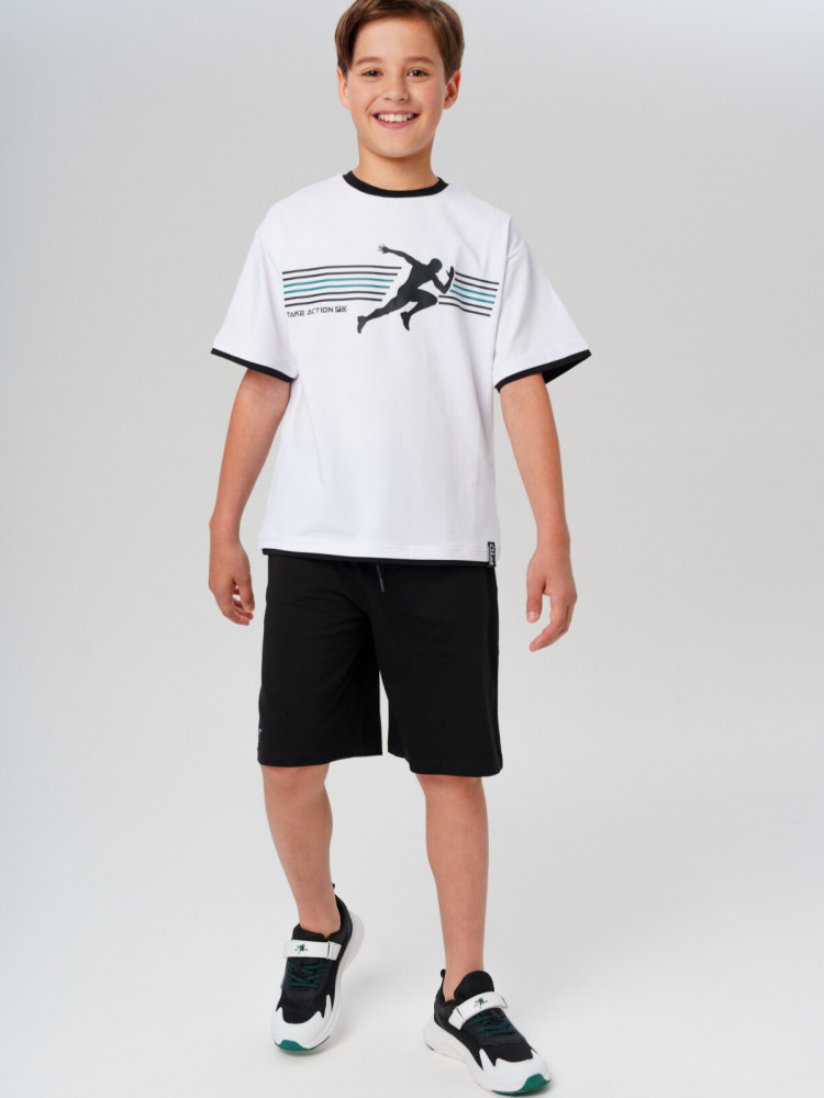 Комплект трикотажный для мальчиков: футболка, шорты | PlayToday