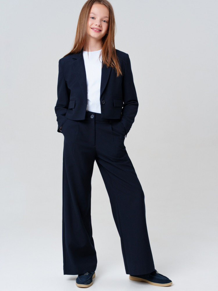 Костюм текстильный для девочек: брюки, пиджак | PlayToday