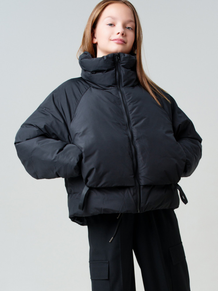 Куртка текстильная с полиуретановым покрытием для девочек | PlayToday