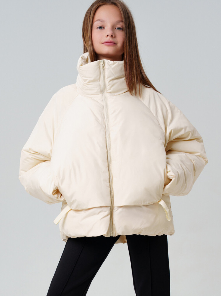 Куртка текстильная с полиуретановым покрытием для девочек | PlayToday